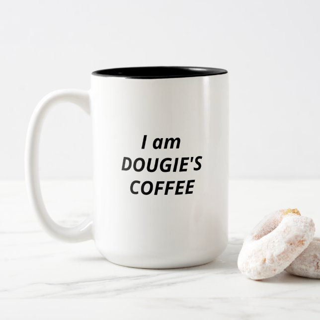 Caneca De Café Em Dois Tons Eu sou o café do Dougie (Com Donut)