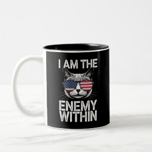 Caneca De Café Em Dois Tons Eu Sou o Inimigo Dentro Kamala Harris 2024 