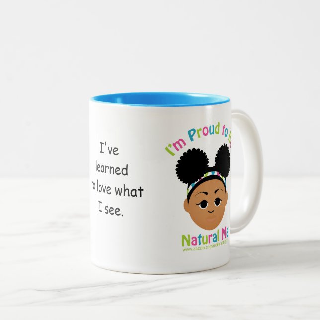 Caneca De Café Em Dois Tons Eu sou orgulhoso ser natural mim! (Frente Esquerda)