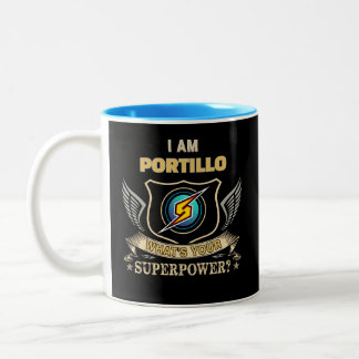 Caneca De Café Em Dois Tons Eu Sou PORTILLO Qual É Seu Superpoder