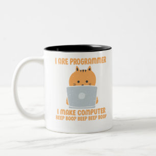 Caneca De Café Em Dois Tons Eu sou programador e faço um bipe de inicialização