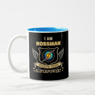 Caneca De Café Em Dois Tons Eu Sou ROSSMAN Qual É Seu Superpoder