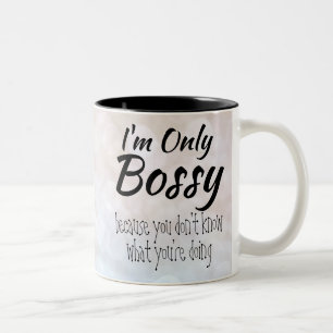 Caneca De Café Em Dois Tons Eu sou somente Bokeh Bossy