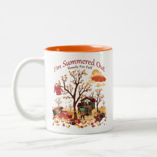 Caneca De Café Em Dois Tons Eu sou Summered para fora pronto para a queda -
