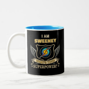 Caneca De Café Em Dois Tons Eu Sou SWEENEY Qual É Seu Superpoder