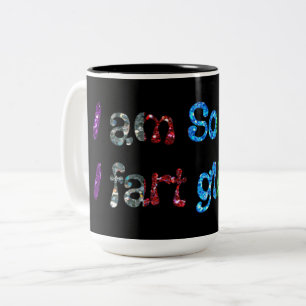 Caneca De Café Em Dois Tons Eu sou tão Gay, peidei Humor gay Glitter