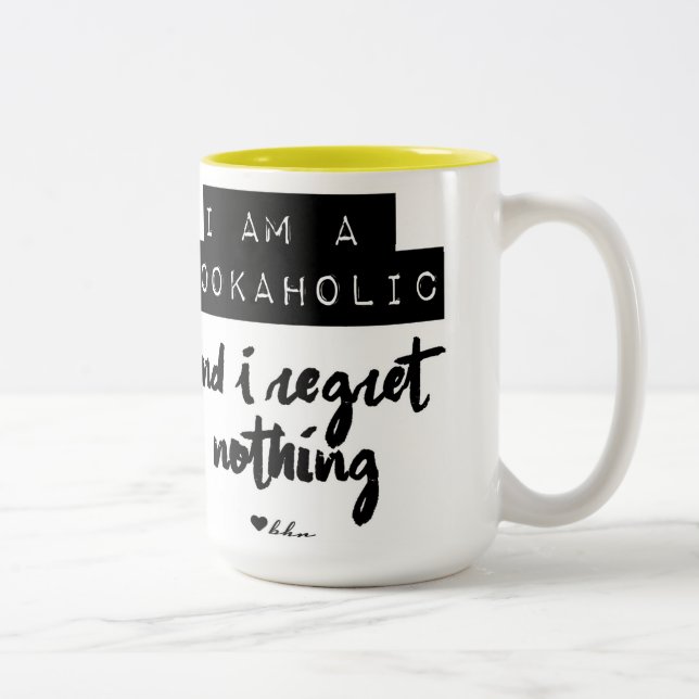 Caneca De Café Em Dois Tons Eu sou um Bookaholic…. (Direita)