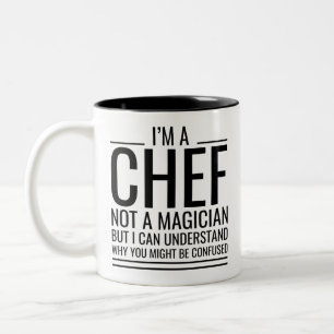 Caneca De Café Em Dois Tons Eu Sou Um Chef Não Um Mágico Mas Eu Posso Entend
