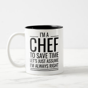 Caneca De Café Em Dois Tons Eu Sou Um Chef Para Salvar Vamos De Tempo, Apenas