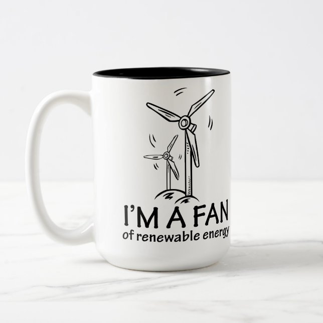 Caneca De Café Em Dois Tons Eu sou um fã da energia renovável (Esquerda)