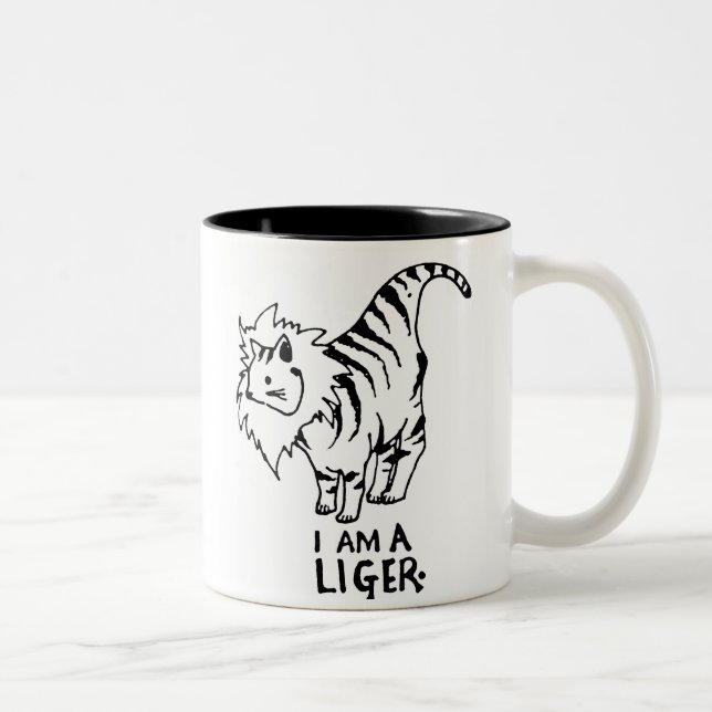 Caneca De Café Em Dois Tons Eu sou um Liger (Direita)