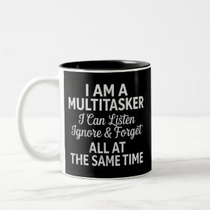 Caneca De Café Em Dois Tons Eu Sou um Multitarefa Humor Divertido da Vida no T