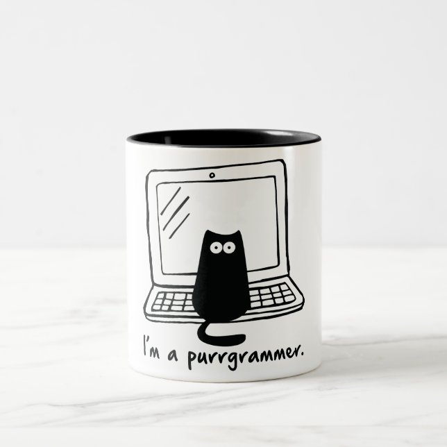 Caneca De Café Em Dois Tons Eu sou um purrgrammer (Centro)