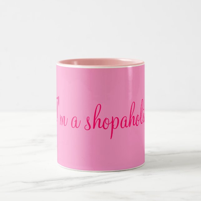 Caneca De Café Em Dois Tons Eu sou um shopaholic! (Centro)