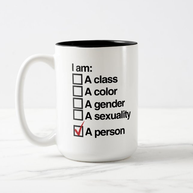 Caneca De Café Em Dois Tons Eu sou uma pessoa (classe) (Esquerda)