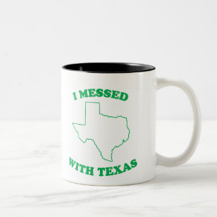 Caneca De Café Em Dois Tons Eu sujei com Texas