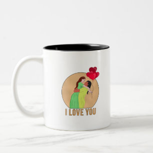 Caneca De Café Em Dois Tons Eu Te Amo