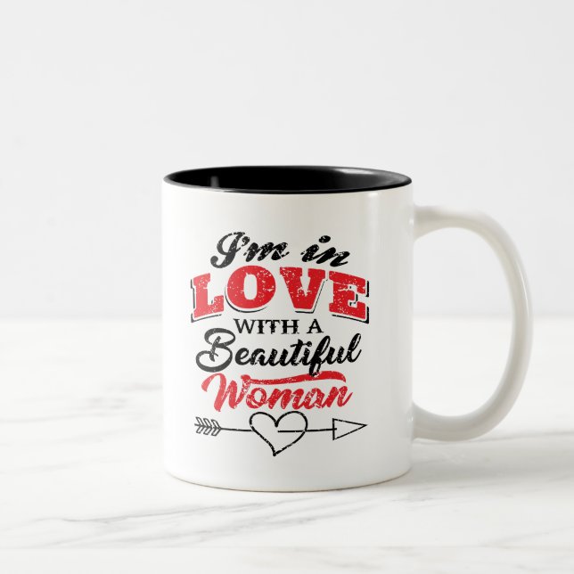 Caneca De Café Em Dois Tons Eu Te Amo (Direita)