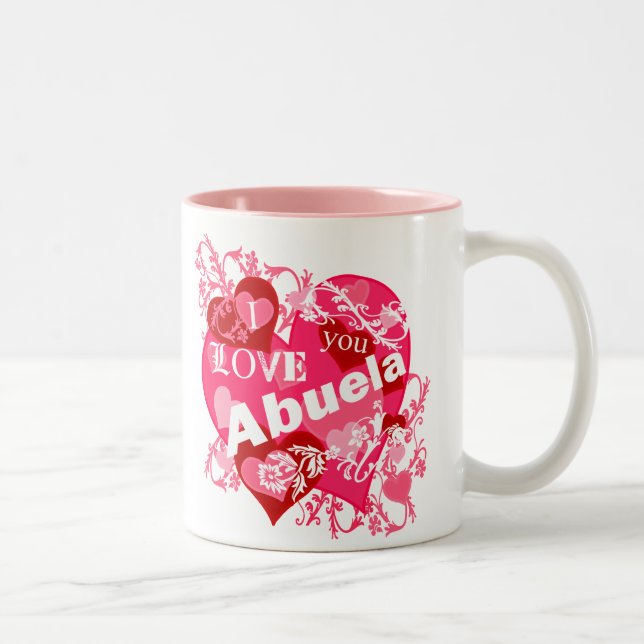 Caneca De Café Em Dois Tons Eu te amo Abuela (Direita)
