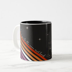 Caneca De Café Em Dois Tons Eu Te Amo Até a Lua e de Volta Bandeira Lésbica