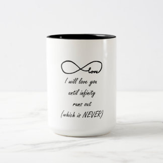 Caneca De Café Em Dois Tons "Eu Te Amo Até O Infinito Sair"