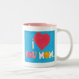 Caneca De Café Em Dois Tons Eu te amo mãe