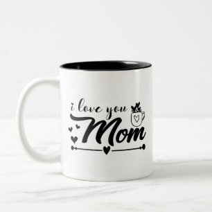 Caneca De Café Em Dois Tons Eu Te Amo Mãe