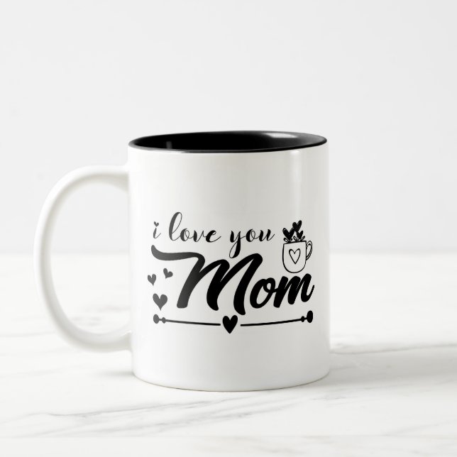 Caneca De Café Em Dois Tons Eu Te Amo Mãe (Esquerda)