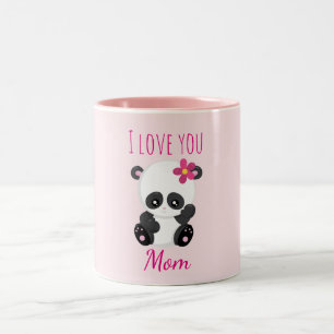 Caneca De Café Em Dois Tons Eu te amo Mãe Bonito Panda Rosa