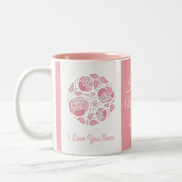 Caneca De Café Em Dois Tons Eu Te Amo Mãe Dia de as mães Branco Rosa