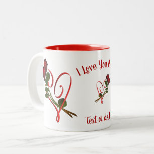 Caneca De Café Em Dois Tons Eu Te Amo Mãe Rosa vermelha Coração Personalizado