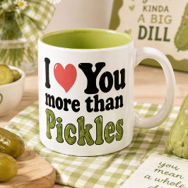Caneca De Café Em Dois Tons Eu Te Amo Mais Do Que Picles