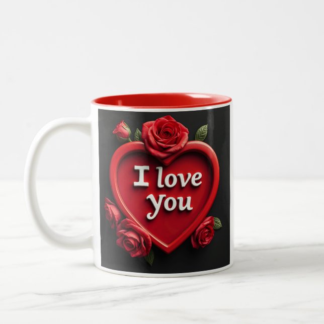 Caneca De Café Em Dois Tons Eu te amo Mug (Esquerda)