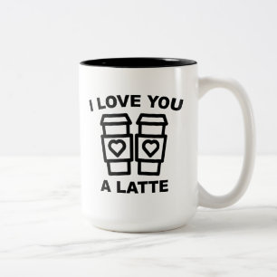 Caneca De Café Em Dois Tons Eu Te Amo Um Latte