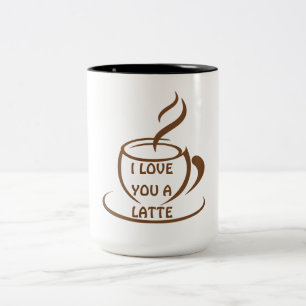Caneca De Café Em Dois Tons Eu te amo uma design engraçada romântica latente