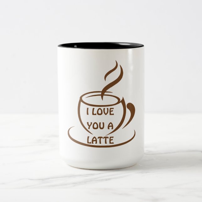 Caneca De Café Em Dois Tons Eu te amo uma design engraçada romântica latente (Centro)