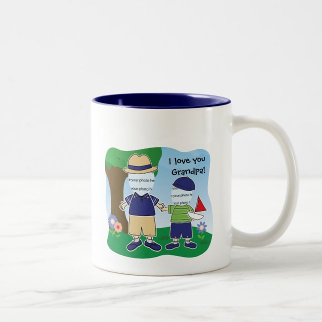 Caneca De Café Em Dois Tons Eu te amo vovô customizável (Direita)