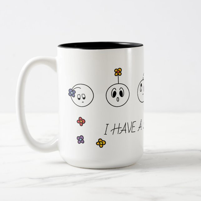 Caneca De Café Em Dois Tons Eu tenho muitos sentimentos (Esquerda)