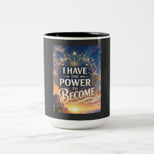 Caneca De Café Em Dois Tons Eu Tenho o Poder de Me Tornar