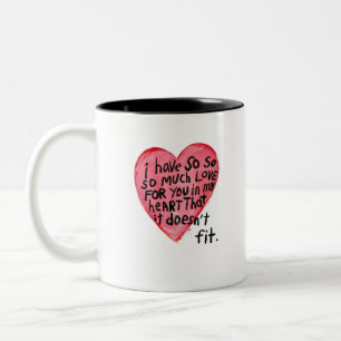 Caneca De Café Em Dois Tons Eu Tenho Tanto Amor por Você Citação Romântico