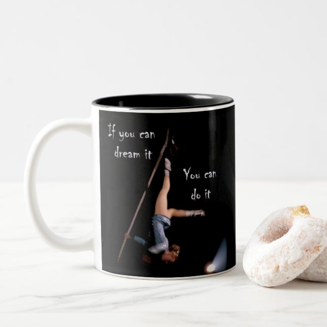 Caneca De Café Em Dois Tons Eu tenho um sonho. (Com Donut)