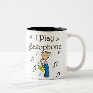 Caneca De Café Em Dois Tons Eu To Co Saxofone Camisetas e Presentes de Figura