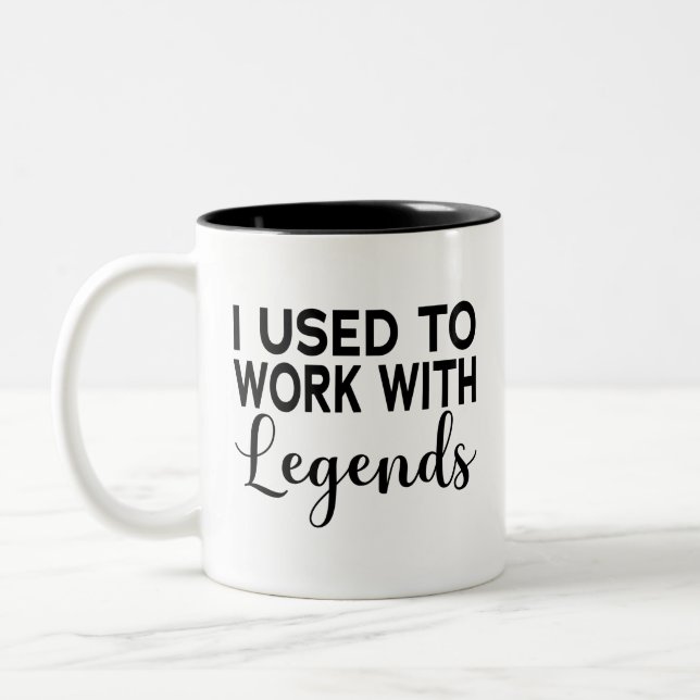 Caneca De Café Em Dois Tons Eu Trabalhava Com Legendas (Esquerda)