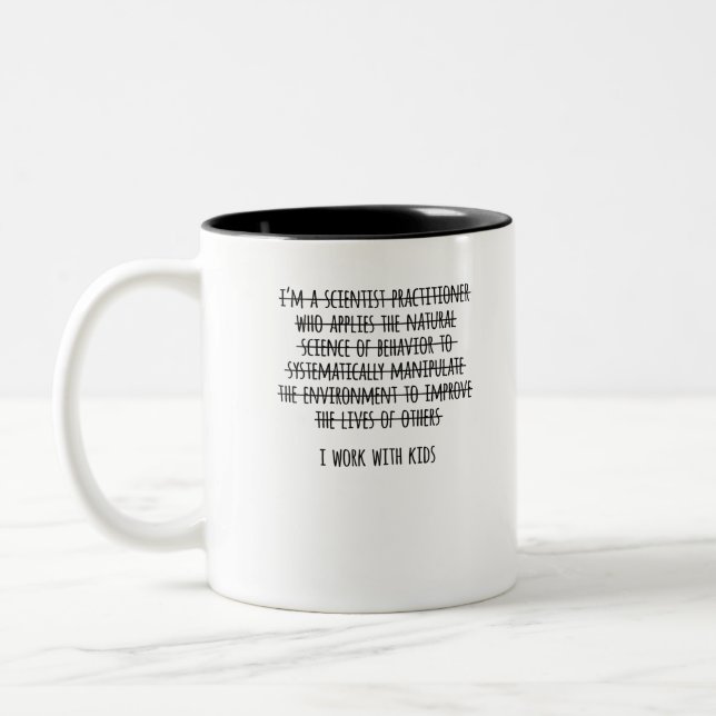 Caneca De Café Em Dois Tons Eu Trabalho Com Crianças (Esquerda)