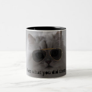 Caneca De Café Em Dois Tons Eu ver o que você fez lá