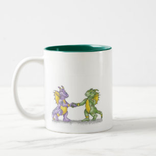 Caneca De Café Em Dois Tons Eu ver um dragão, mamã! ilustrações do estúdi