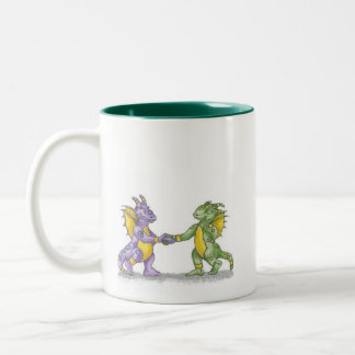 Caneca De Café Em Dois Tons Eu ver um dragão, mamã! ilustrações do estúdio do