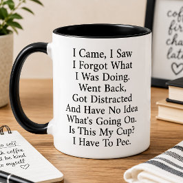 Caneca De Café Em Dois Tons Eu Vim Eu Vi Eu Esqueci O Que Estava Fazendo Engra