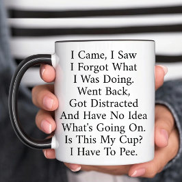 Caneca De Café Em Dois Tons Eu Vim Eu Vi Eu Esqueci O Que Estava Fazendo Engra