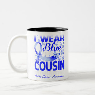 Caneca De Café Em Dois Tons Eu Visto Azul Para Minha Consciência Do Cancer Co